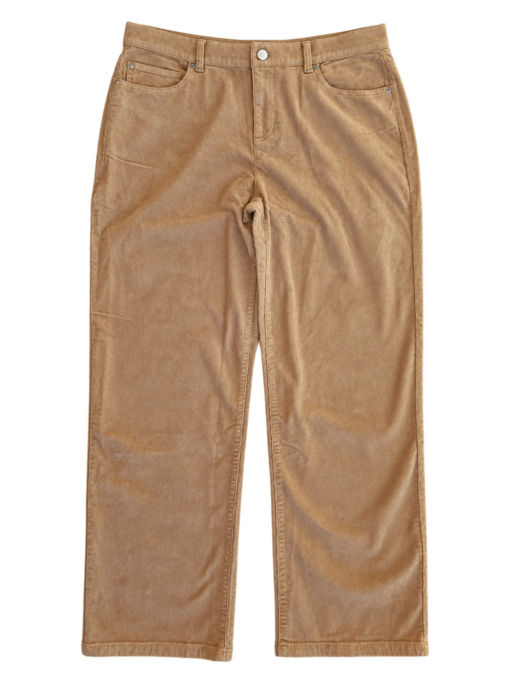 NWT Eileen Fisher L Biscuit Corduroy High Rise Straight Ankle Pants Org Cotton
